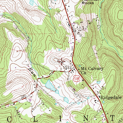 Topographic Map of Mount Calvary Cemetery, WV