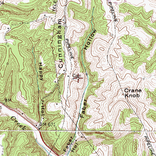 Topographic Map of Shamblin Cemetery, WV