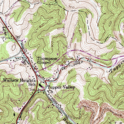 Topographic Map of Godd Cemetery, WV