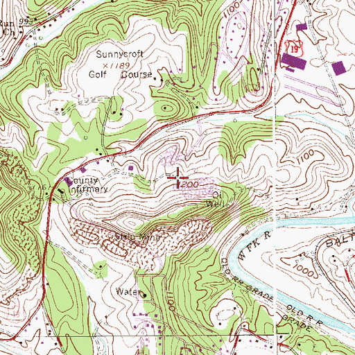 Topographic Map of Milford Road Cemetery, WV