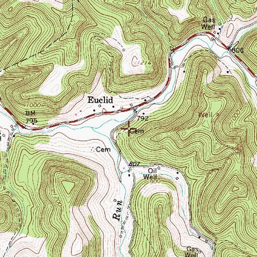 Topographic Map of Chenowith-Reip Cemetery, WV