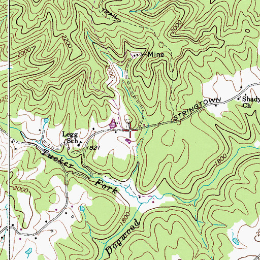 Topographic Map of Legg Cemetery, WV