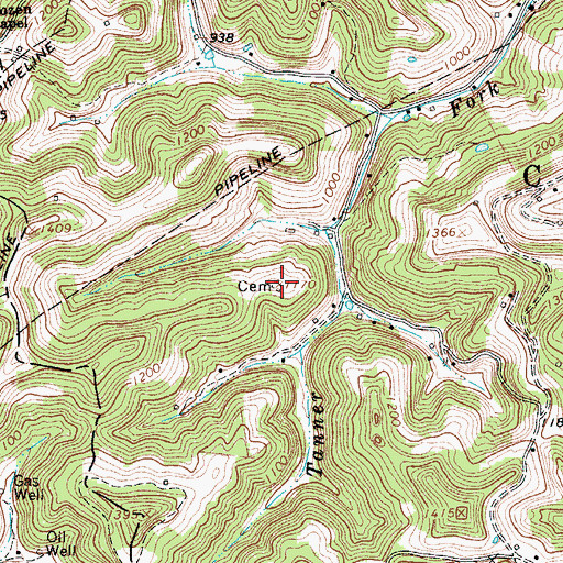 Topographic Map of Earl Miller Cemetery, WV