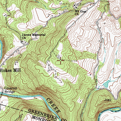 Topographic Map of Lincoln Cemetery, WV