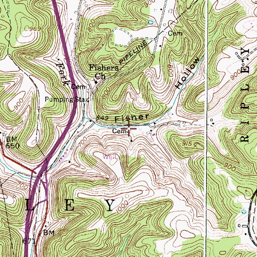 Topographic Map of Fisher Cemetery 1, WV