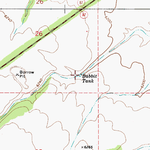 Topographic Map of Babbit Tank, AZ