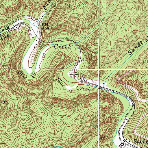 Topographic Map of Kennedy Cemetery, WV