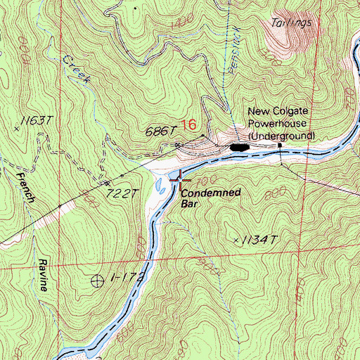 Topographic Map of Condemned Bar, CA