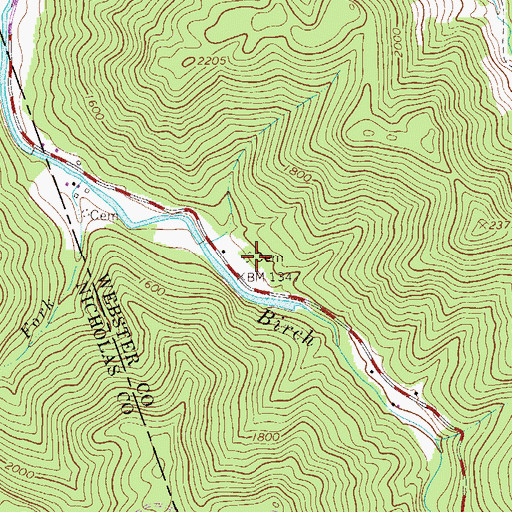 Topographic Map of Barnett Family Cemetery, WV