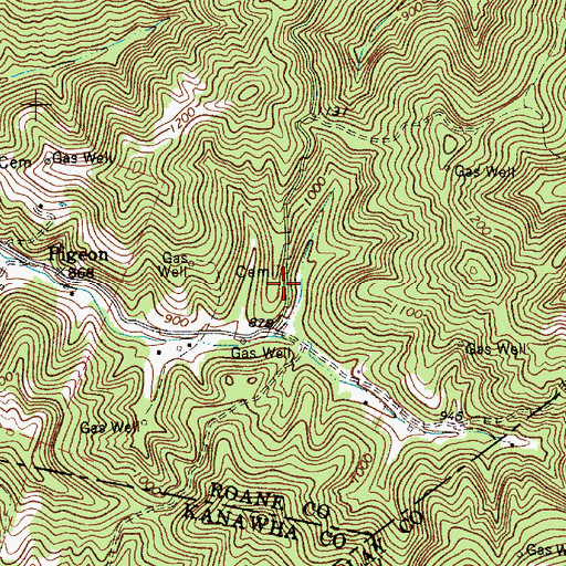 Topographic Map of Hill Cemetery, WV
