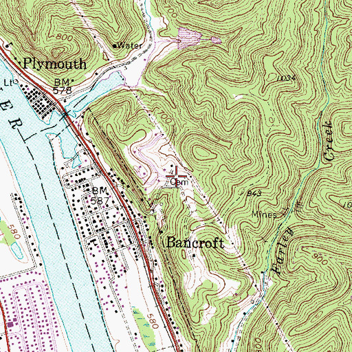 Topographic Map of Showen Cemetery, WV