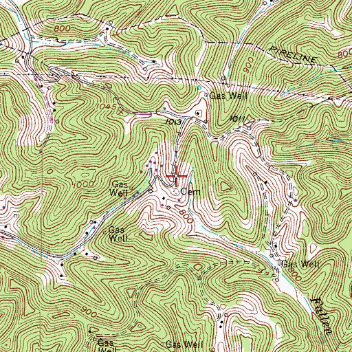 Topographic Map of Chapman Family Cemetery, WV