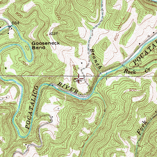 Topographic Map of Larch Cemetery, WV