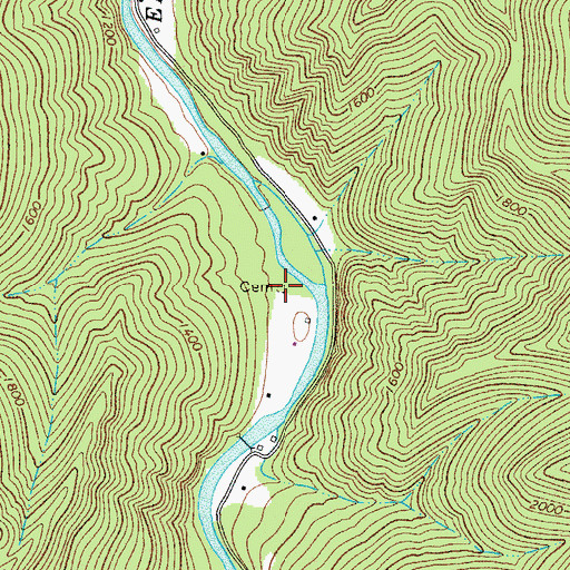 Topographic Map of Columbus McCourt Cemetery, WV