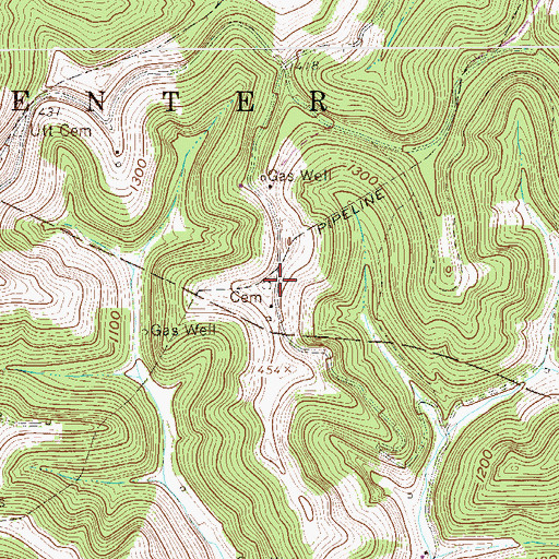 Topographic Map of Big Run Cemetery, WV
