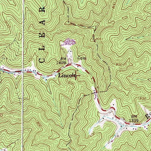 Topographic Map of Bailey Cemetery (historical), WV