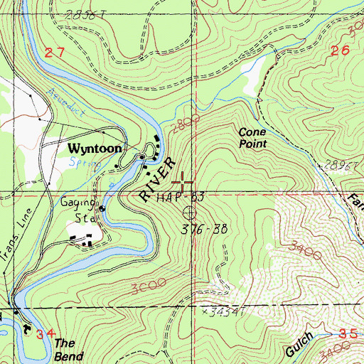 Topographic Map of Cone Point, CA
