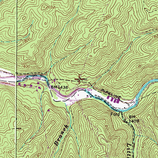 Topographic Map of Evans Cemetery, WV