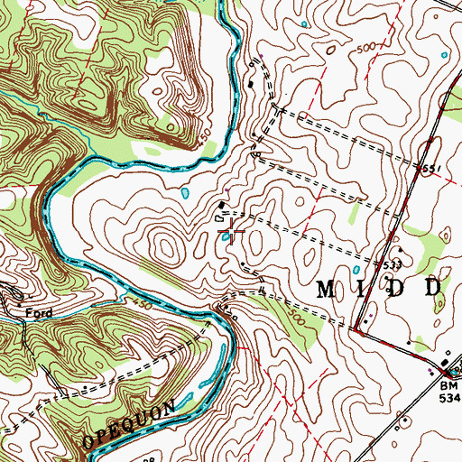 Topographic Map of Prospect Hall-Edwards-Hunsicker Cemetery, WV