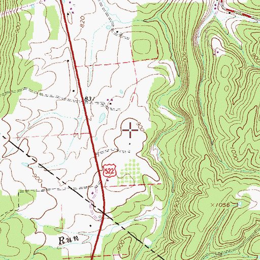 Topographic Map of Touhey Cemetery, WV