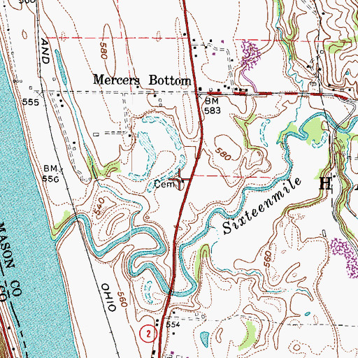 Topographic Map of Hereford Cemetery, WV