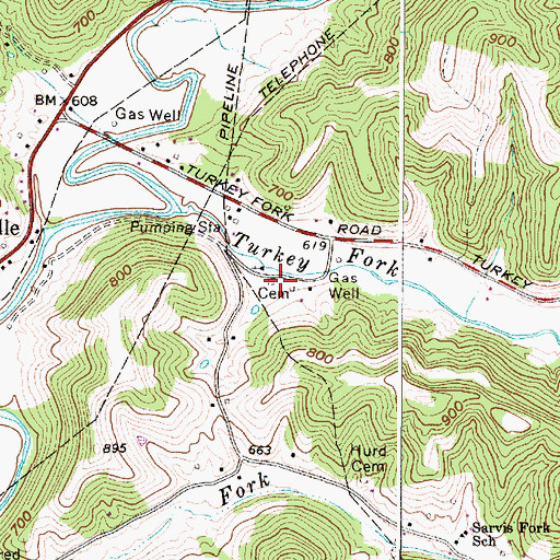 Topographic Map of Kent Cemetery, WV