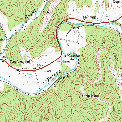 Topographic Map of Neil Cemetery, WV