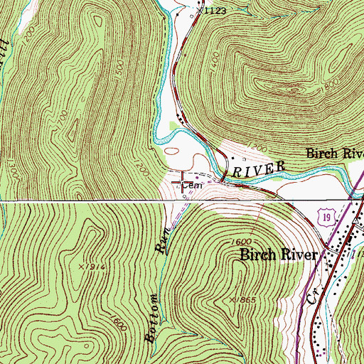 Topographic Map of Tinnel/Mollohan Family Cemetery, WV