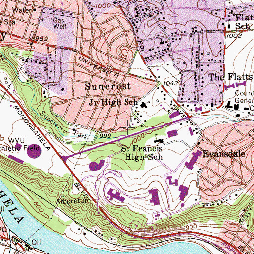 Topographic Map of Saint Paul Lutheran Church, WV