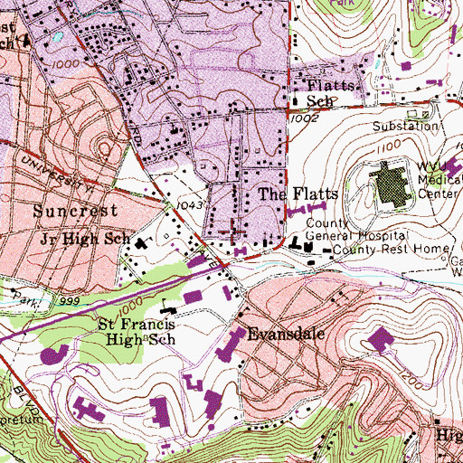 Topographic Map of Seventh Day Adventist Church, WV