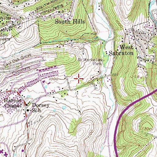 Topographic Map of Faith Baptist Church, WV