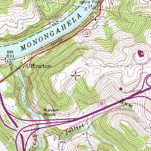 Topographic Map of Morgantown Church of Christ, WV