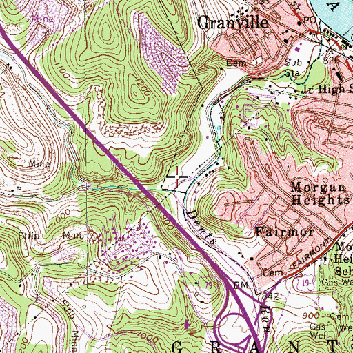 Topographic Map of Riverside Apostolic Church, WV