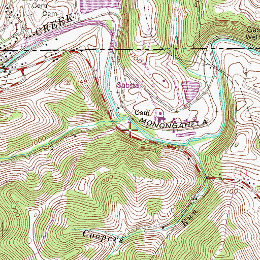 Topographic Map of Trinity Baptist Church, WV