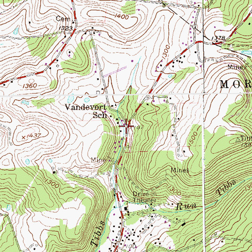 Topographic Map of Rock Family Church, WV