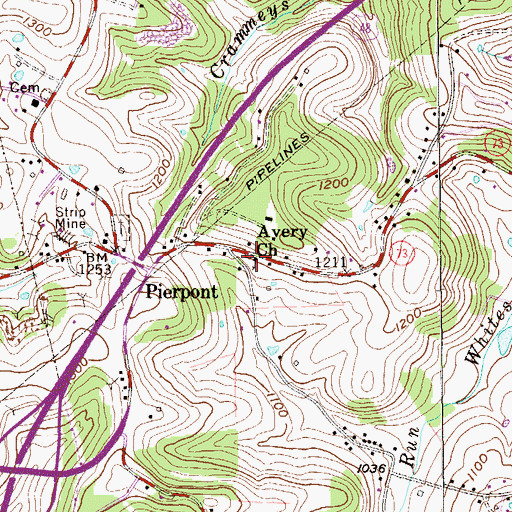 Topographic Map of Salvation Praise Ministries, WV