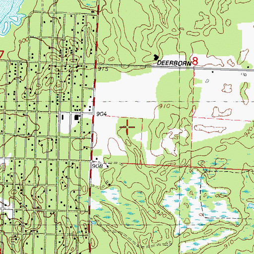 Topographic Map of Dellwood Census Designated Place, WI