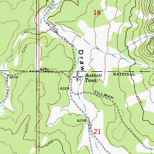 Topographic Map of Babbitt Tank, AZ