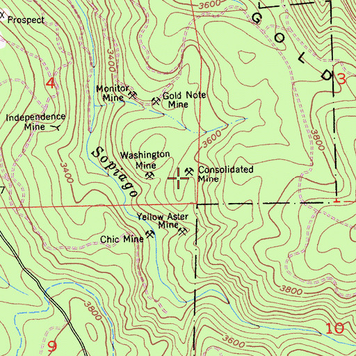 Topographic Map of Consolidated Mine, CA