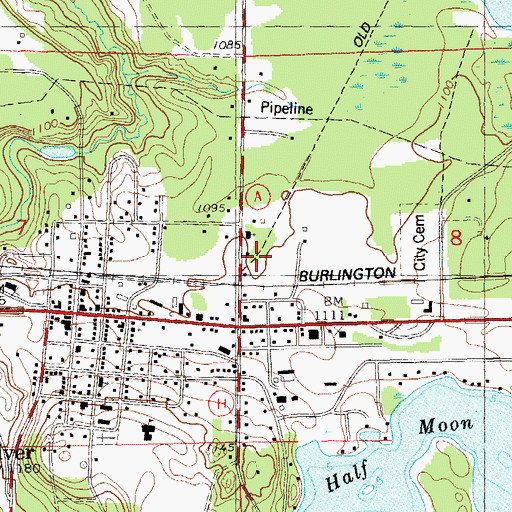 Topographic Map of Iron River Census Designated Place, WI