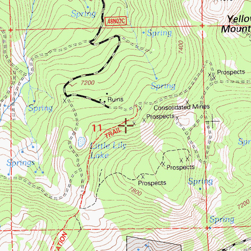 Topographic Map of Consolidated Mine, CA