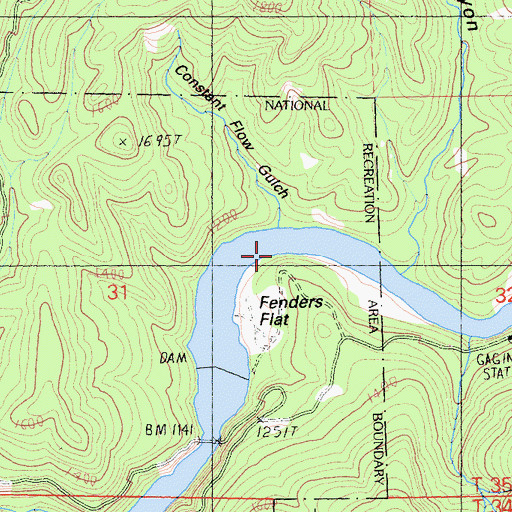 Topographic Map of Constant Flow Gulch, CA