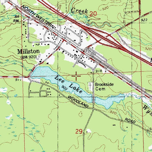 Topographic Map of Millston Census Designated Place, WI