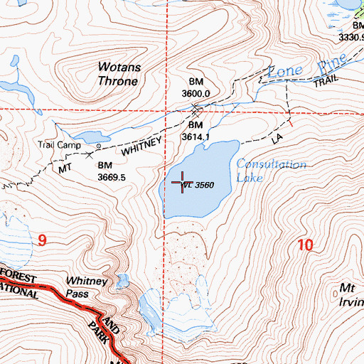 Topographic Map of Consultation Lake, CA