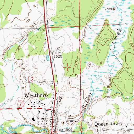 Topographic Map of Westboro Census Designated Place, WI
