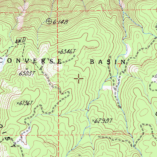 Topographic Map of Converse Basin Grove, CA