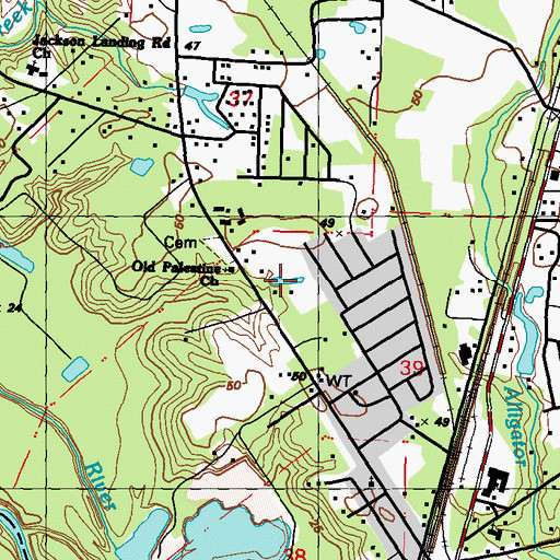 Topographic Map of Nicholson Census Designated Place, MS