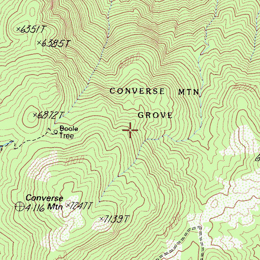 Topographic Map of Converse Mountain Grove, CA
