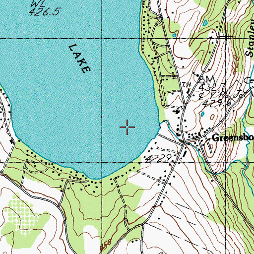 Topographic Map of Greensboro Census Designated Place, VT