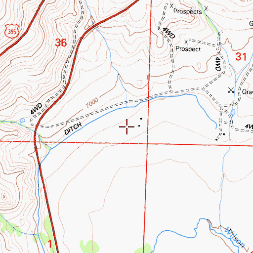 Topographic Map of Conway Ranch, CA